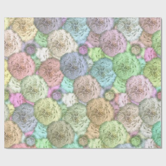 Kute dandelions in pastel cadeaupapier (Vlak)