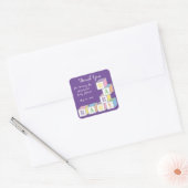 Kute dank voor uw Baby shower Paars Vierkante Sticker (Envelop)
