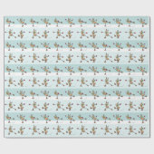 Kute-dansend kerstpapier voor rendieren cadeaupapier (Vlak)