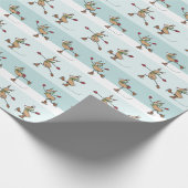 Kute-dansend kerstpapier voor rendieren cadeaupapier (Hoek)