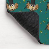 Kute Dansend Owl met de Cartoon van Muzieknoten Muismat (Hoek)