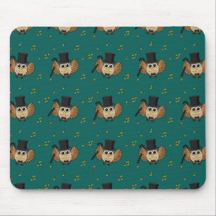 Kute Dansend Owl met de Cartoon van Muzieknoten Muismat