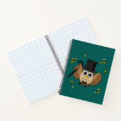 Kute Dansend Owl met de Cartoon van Muzieknoten Notitieboek (Binnen)