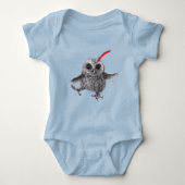 Kute Dansend Owl met Red Feather Romper (Voorkant)