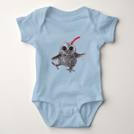 Kute Dansend Owl met Red Feather Romper (Voorkant)