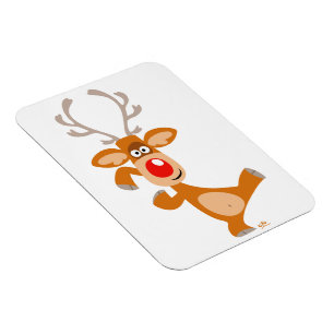 Kute Dansende Cartoon Reindeière Flexible Magnet Magneet