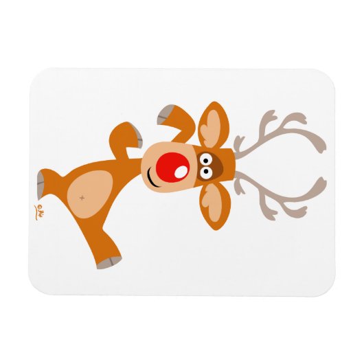 Kute Dansende Cartoon Reindeière Flexible Magnet Magneet (Horizontaal)