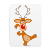 Kute Dansende Cartoon Reindeière Flexible Magnet Magneet (Verticaal)