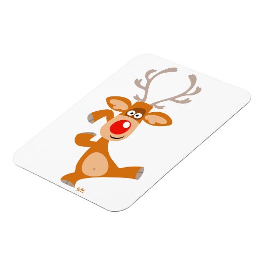 Kute Dansende Cartoon Reindeière Flexible Magnet Magneet (Linkerzijde)