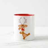 Kute dansende Cartoon rendierMok Tweekleurige Koffiemok (Center)