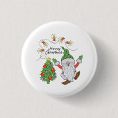 Kute dansende kerstboom ronde button 3,2 cm (Voorkant)