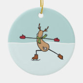 Kute Dansende rendierkeramische sierplant Keramisch Ornament (Voorkant)