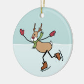 Kute Dansende rendierkeramische sierplant Keramisch Ornament (Links)