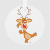 Kute danserende Cartoon rendierlijk Ornament (achterkant)