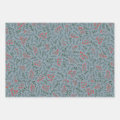 Kute dark dusty blue foliage greenerage patroon inpakpapier vel (Voorkant 3)