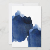 Kute dark navy blue watercol babydoucheuitnodiging kaart (Achterkant)