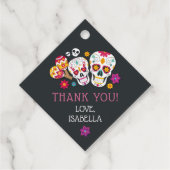 Kute Day of the Dead Sugar Skulls Bedankjes Labels (Voorkant)