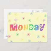 Kute Day of the week maandag Briefkaart (Voorkant / Achterkant)