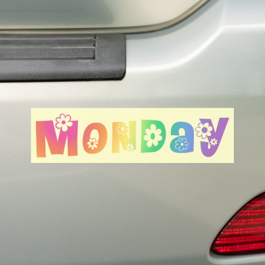 Kute Day of the Week Maandag Bumpersticker (Op auto)