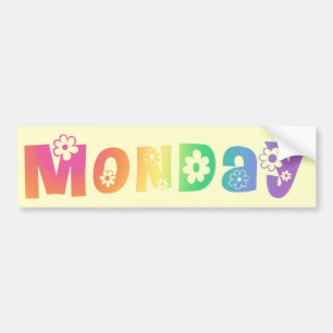 Kute Day of the Week Maandag Bumpersticker