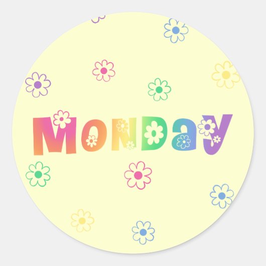 Kute Day of the week maandag Ronde Sticker (Voorkant)