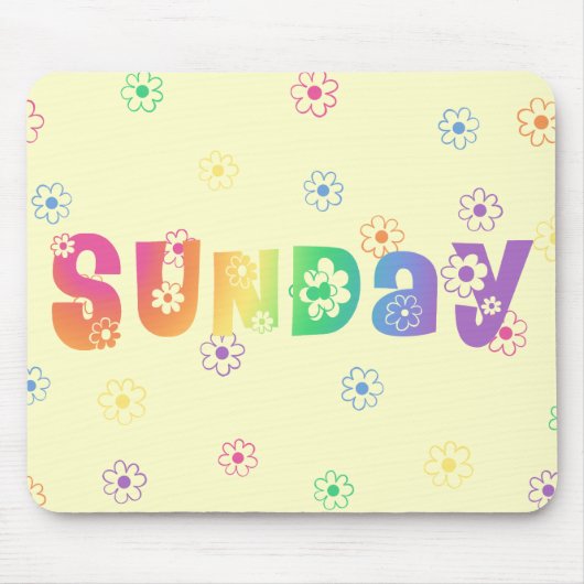 Kute Day of the Week Sunday Muismat (Voorkant)