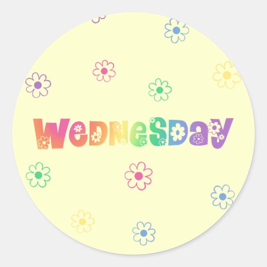 Kute Day of the Week Woensdag Ronde Sticker (Voorkant)