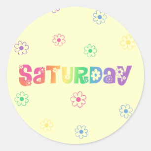Kute Day of the Week Zaterdag Ronde Sticker