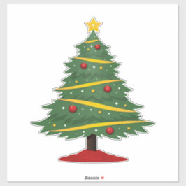 Kute Decoration Sparkly Kerstboom Sticker