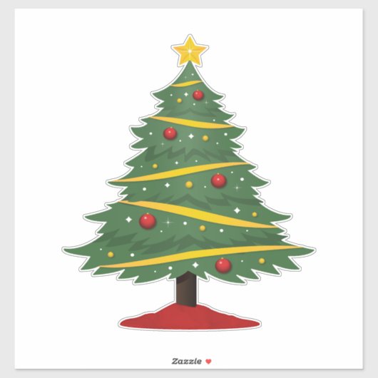 Kute Decoration Sparkly Kerstboom Sticker (Vel)