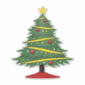 Kute Decoration Sparkly Kerstboom Sticker (Voorkant)