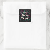 Kute Decorative Happy Nieuwjaar 2023 Vierkante Sticker (Tas)