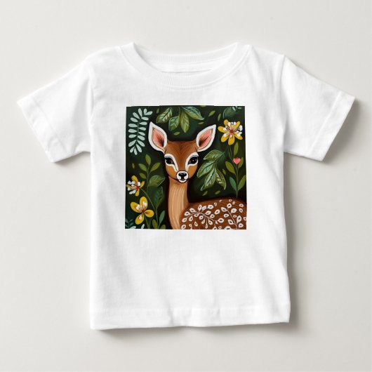 Kute Deer met bladeren en bloemen (Voorkant)