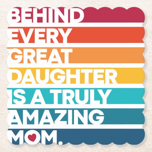 Kute Design Expression Text voor Moederdag Kartonnen Onderzetters (Voorkant)