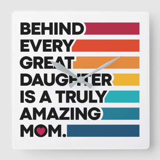 Kute Design Expression Text voor Moederdag Vierkante Klok (Voorkant)