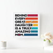 Kute Design Expression Text voor Moederdag Vierkante Klok (Huis)