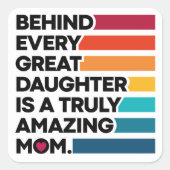 Kute Design Expression Text voor Moederdag Vierkante Sticker (Voorkant)