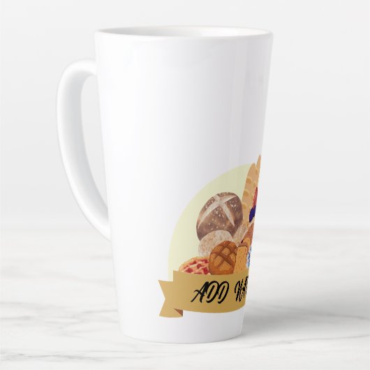 Kute dessert Brood bakkerij, aangepaste naam Latte Mok (Linkerhoek)