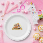 Kute dessert Brood bakkerij, aangepaste naam Papieren Bordje (Feest)