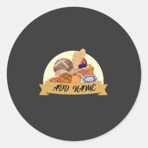 Kute dessert Brood bakkerij, aangepaste naam Ronde Sticker