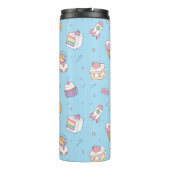 Kute Desserts en Otter Astronaut Doodle Pattern Thermosbeker (Achterkant)