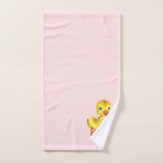 Kute deuken op lichtroze doekset bad handdoek (Handdoek)