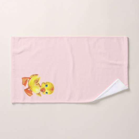 Kute deuken op lichtroze doekset bad handdoek (Handdoek)