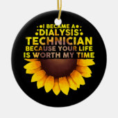 Kute dialyse-technicus voor mannen keramisch ornament (Voorkant)