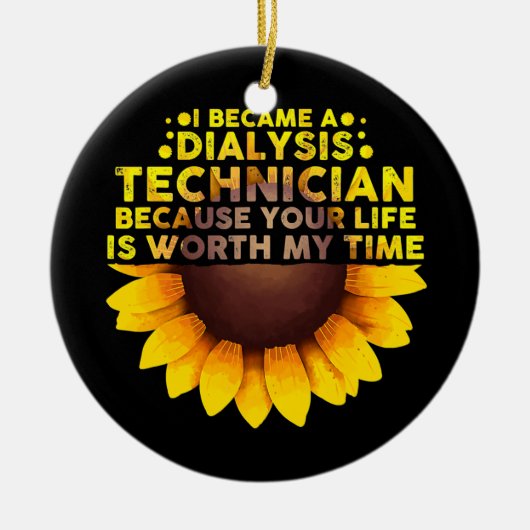 Kute dialyse-technicus voor mannen keramisch ornament (Voorkant)