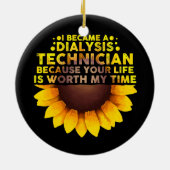 Kute dialyse-technicus voor mannen keramisch ornament (Achterkant)