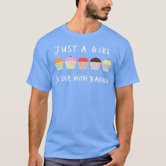 Kute die gewoon een meisje in liefde bakt met het t-shirt