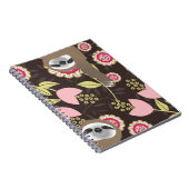 Kute die uit de slokdommen hangt bruin en roze oer notitieboek (Rechterzijde)