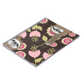 Kute die uit de slokdommen hangt bruin en roze oer notitieboek (Linkerzijde)