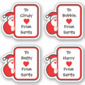 Kute die van Santa Stickers wordt gepersonaliseerd (Voorkant)